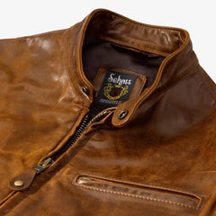 Schott® N.Y.C. X Allen Edmonds Café Racer 2.0 Leather Jacket Nutmeg