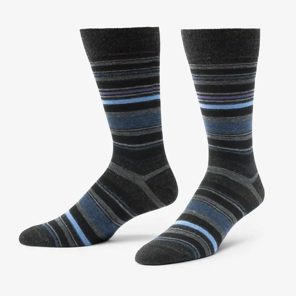 Multi Stripe Dress Socks Charcoal
