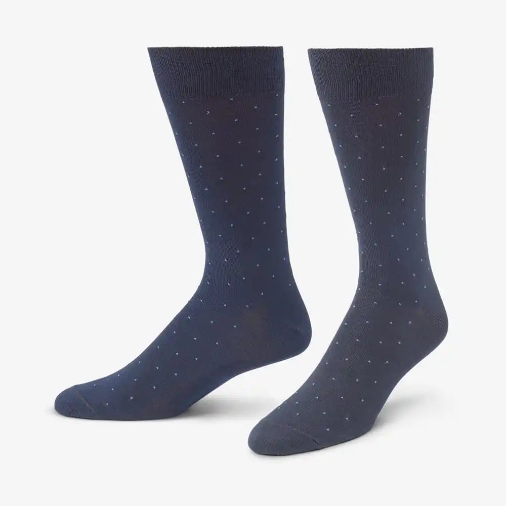 Pin-dot Cotton Dress Socks Navy