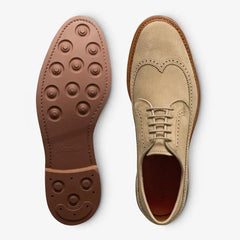 Winstonmok Wingtip Derby Dress Shoe Bone Suede
