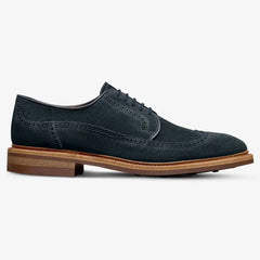 Winstonmok Wingtip Derby Dress Shoe Navy Suede