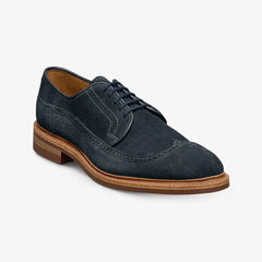 Winstonmok Wingtip Derby Dress Shoe Navy Suede