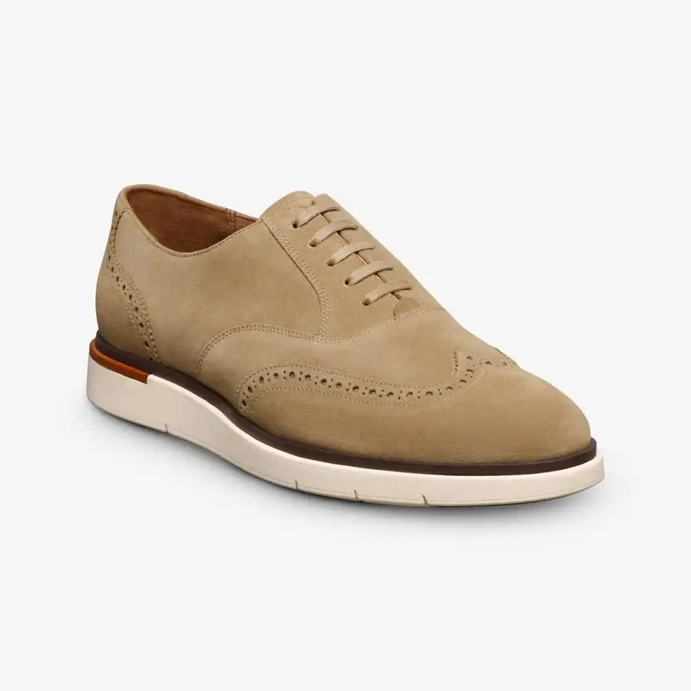 Carson Lace-up Hybrid Wingtip Oxford Bone Suede