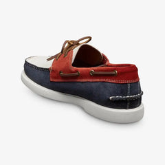 Panama Boat Shoe Red / White / Blue Leather