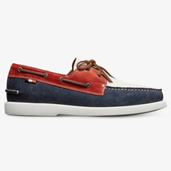 Panama Boat Shoe Red / White / Blue Leather
