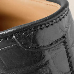 Maxwell Reserve Plain-toe Derby Dress Shoe Black Genuine Crocodile