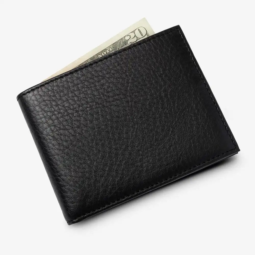 Slim Bifold Wallet Black Leather