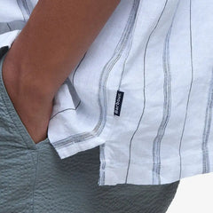 Barbour Garnock Stripe Regular Fit Short Sleeve Shirt White