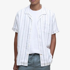 Barbour Garnock Stripe Regular Fit Short Sleeve Shirt White