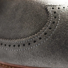 Winston Verse Wingtip Oxford Dress Shoe Grey Suede