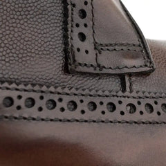 Maddox Reserve Wingtip Dress Boot Chili Caviar Grain Leather