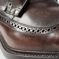 Maddox Reserve Wingtip Dress Boot Chili Caviar Grain Leather