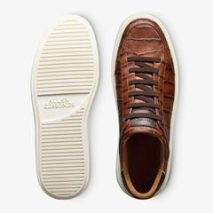 Oliver Slip-on Stretch-lace Sneaker Chestnut Embossed Croc Leather