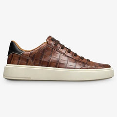 Oliver Slip-on Stretch-lace Sneaker Chestnut Embossed Croc Leather