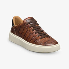 Oliver Slip-on Stretch-lace Sneaker Chestnut Embossed Croc Leather