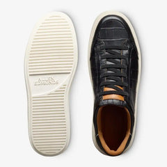 Oliver Slip-on Stretch-lace Sneaker Black Embossed Croco Leather