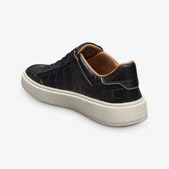 Oliver Slip-on Stretch-lace Sneaker Black Embossed Croco Leather