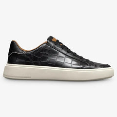 Oliver Slip-on Stretch-lace Sneaker Black Embossed Croco Leather