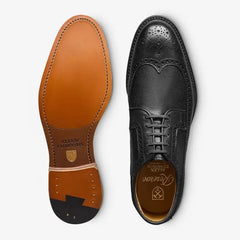 Mason Reserve Wingtip Derby Dress Shoe Black Caviar Grain Leather