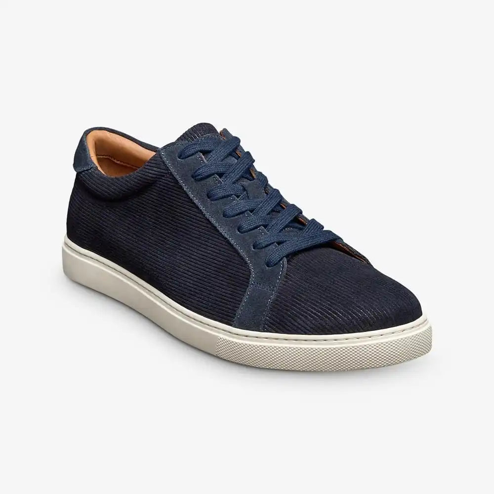 Courtside Lace-up Sneaker Navy Corduroy Texture Suede