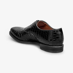 Carlyle Plain-toe Oxford Dress Shoe Black Embossed Croco Leather