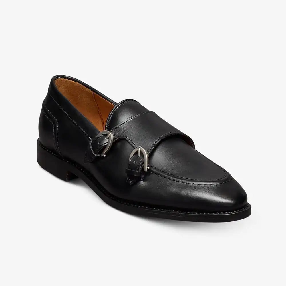 Randolph Monk Strap Dress Shoe Black Leather