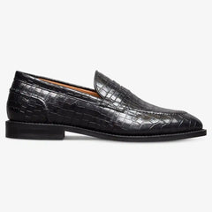 Randolph 2.0 Penny Loafer Black Embossed Croco Leather