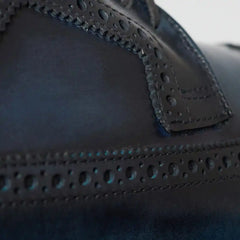 Mason Reserve Wingtip Derby Dress Shoe Navy Leather