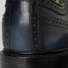 Mason Reserve Wingtip Derby Dress Shoe Navy Leather