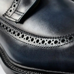 Mason Reserve Wingtip Derby Dress Shoe Navy Leather