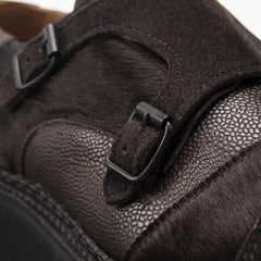 Engineered Garments x Allen Edmonds Bryant Park Double Monk Brown Leather Mix