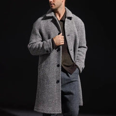 Les Deux Michael Twill Wool Coat Black And White