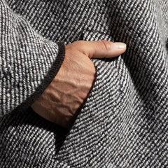 Les Deux Michael Twill Wool Coat Black And White