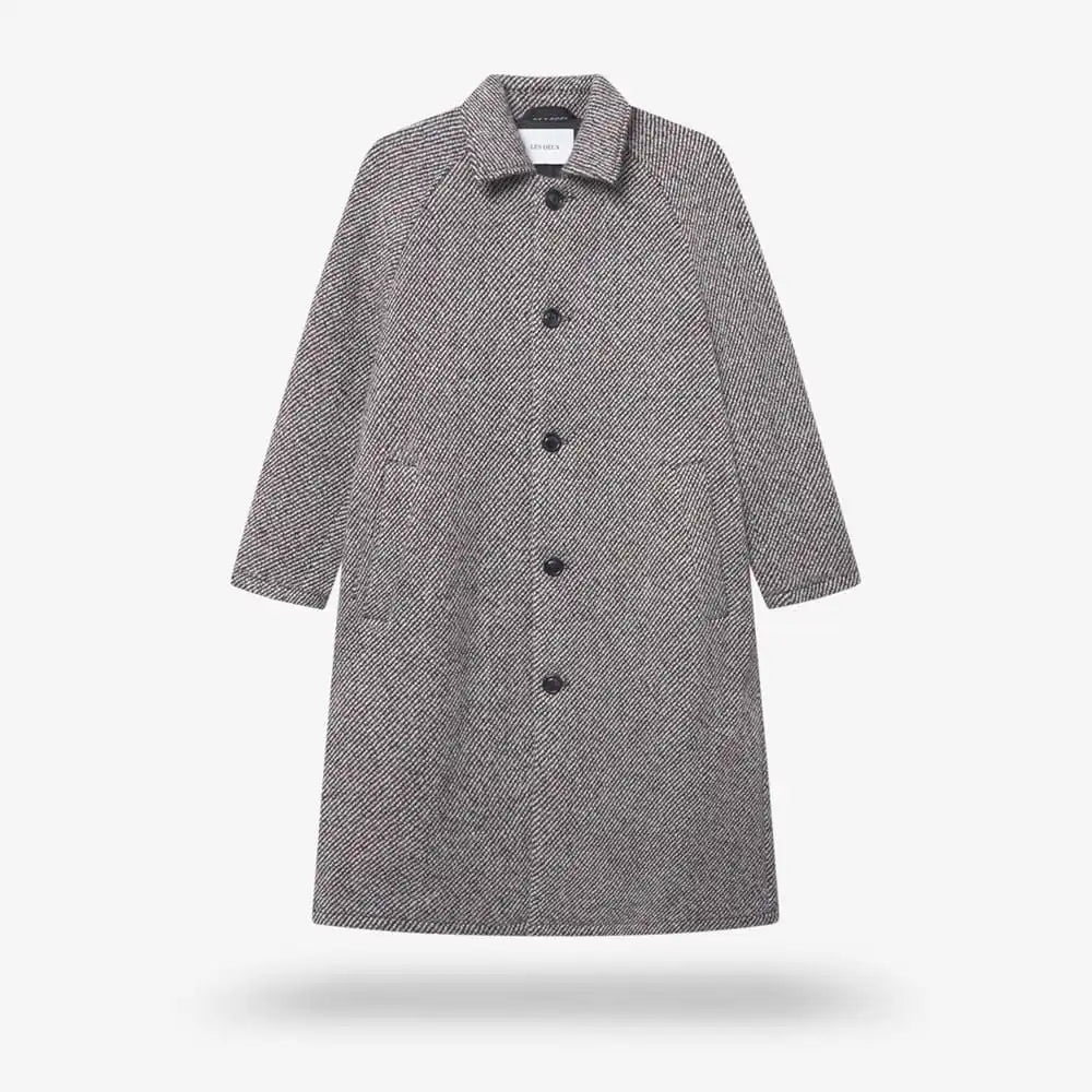 Les Deux Michael Twill Wool Coat Black And White