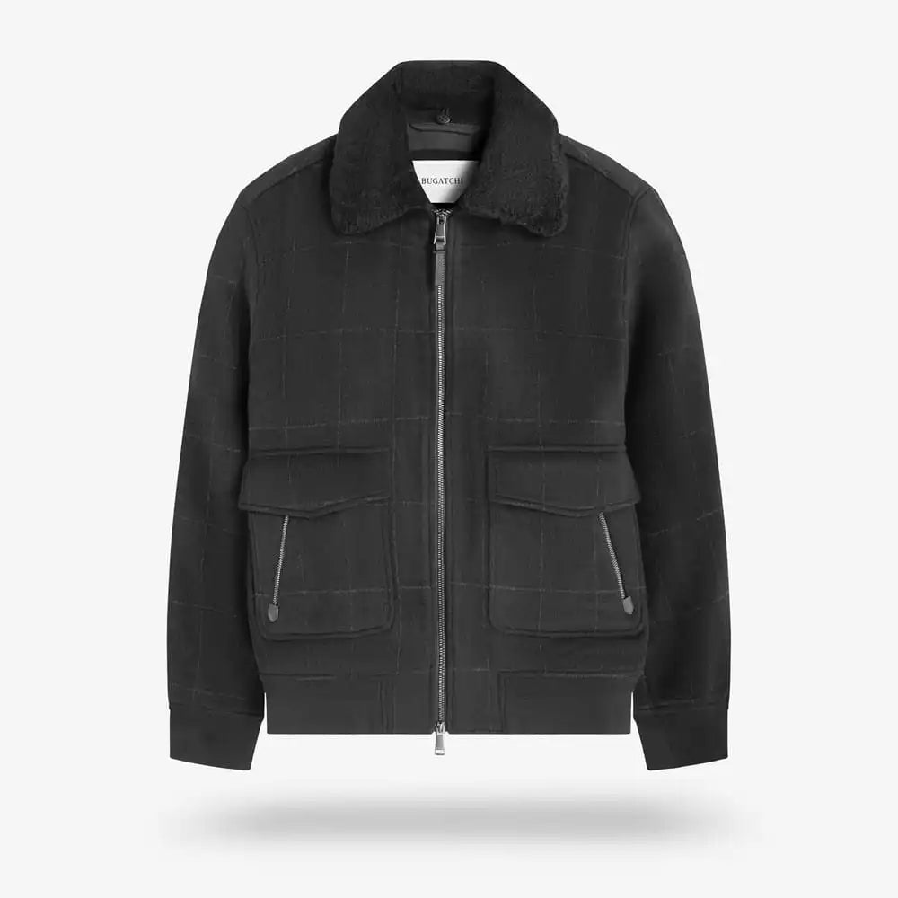 Bugatchi Full-zip Bomber Jacket Black