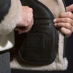 Shearling Aviator Jacket Black