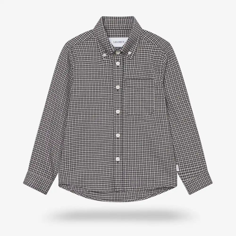 Les Deux Konrad Check Flannel Shirt Black And White
