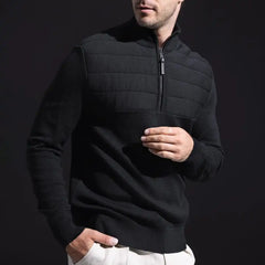 Bugatchi Quarter-zip Long-sleeve Sweater Black
