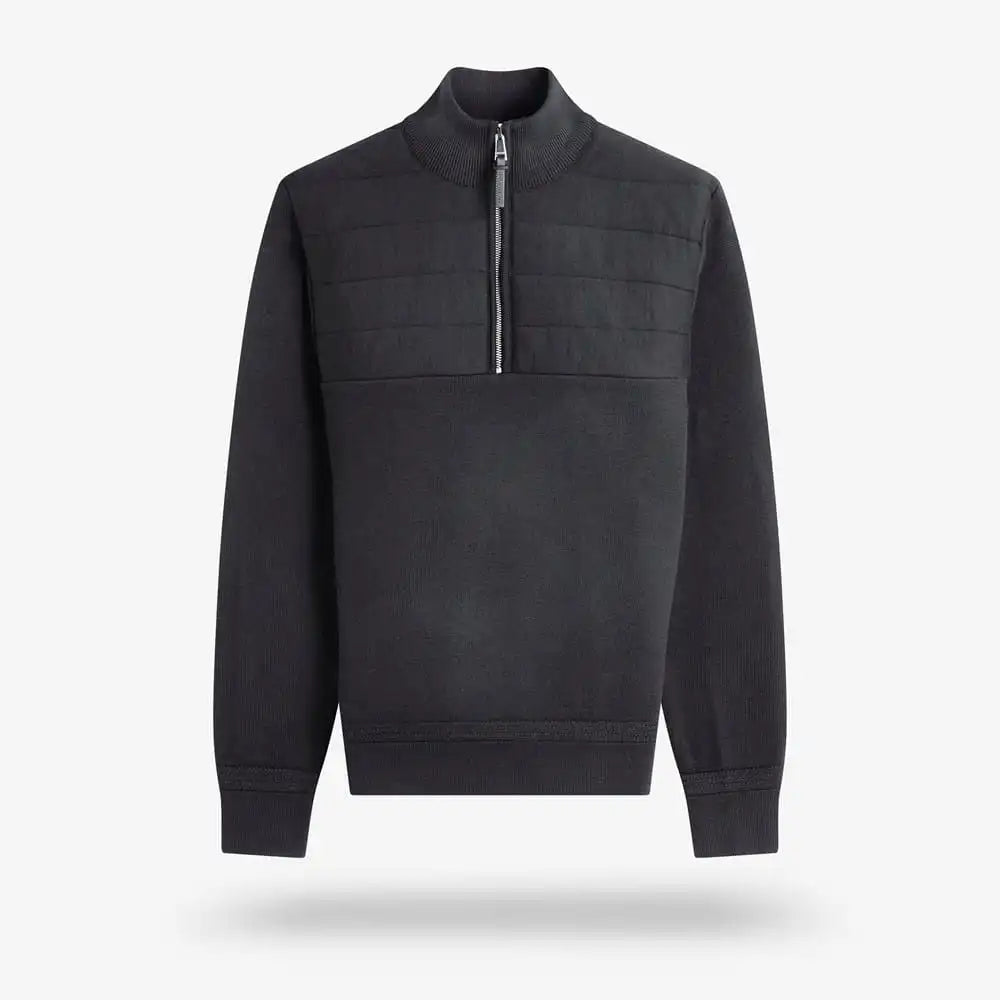 Bugatchi Quarter-zip Long-sleeve Sweater Black
