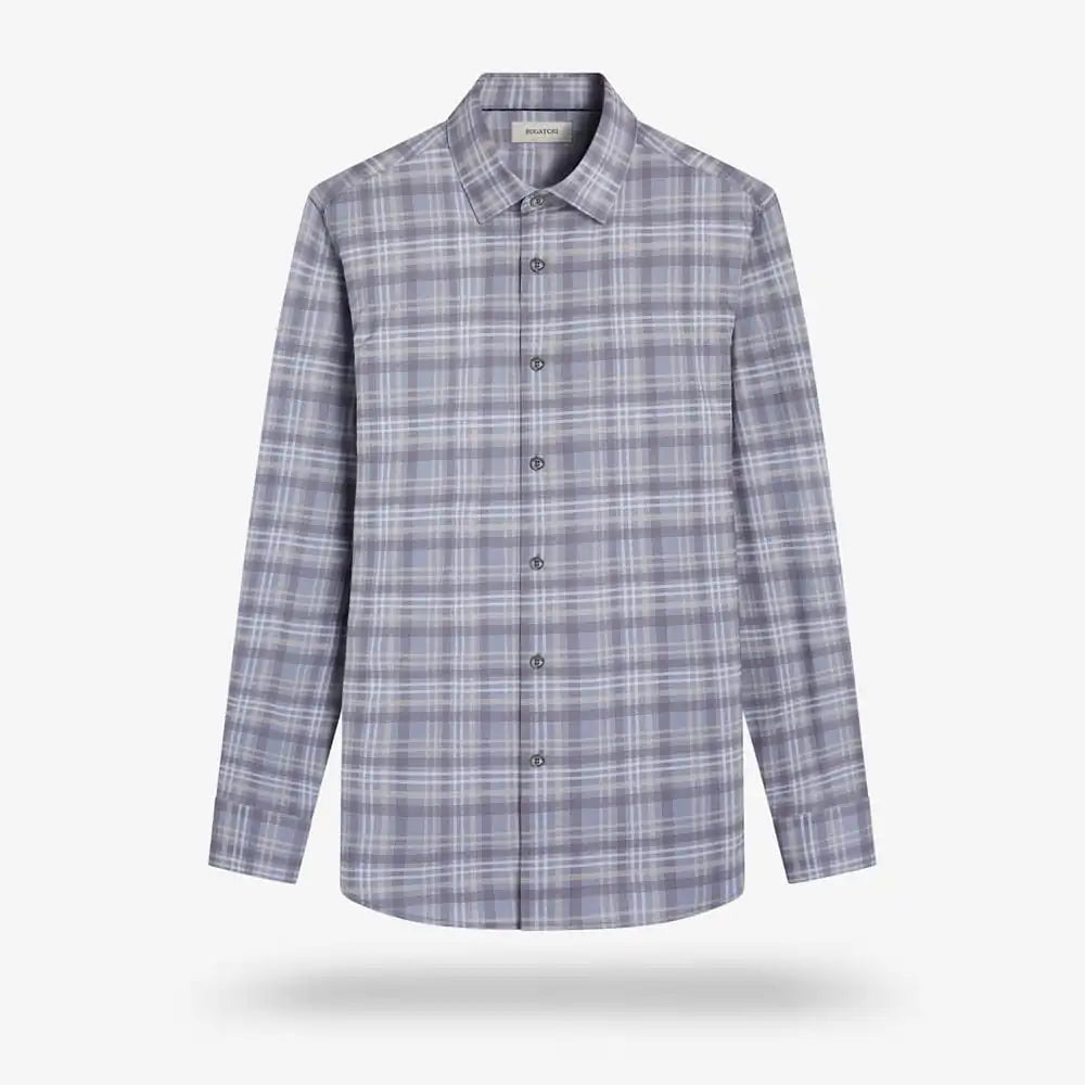 Bugatchi Ooohcotton® Jules Long-sleeve Shirt Grey