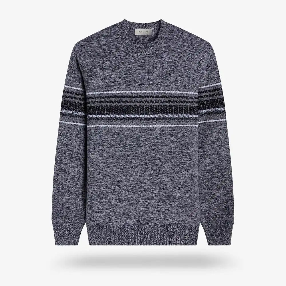 Bugatchi Crewneck Long-sleeve Sweater Grey