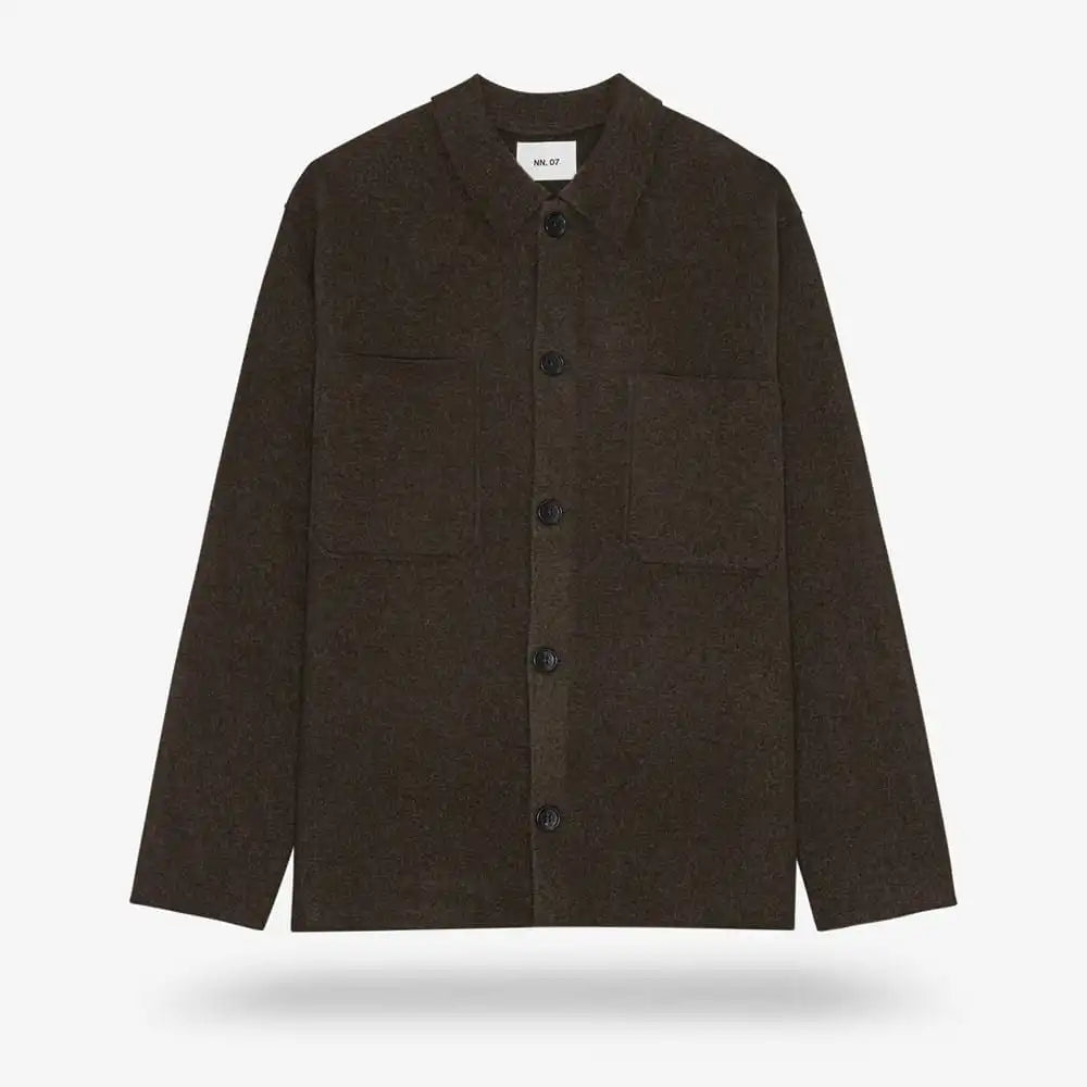 NN07 Jonas Button-up Sweater Brown
