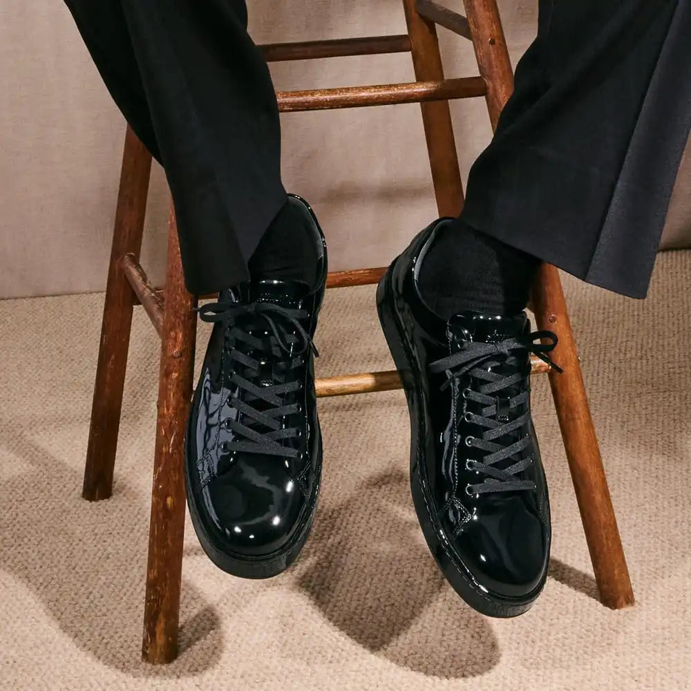 Barnes Lace-up Sneaker Black Patent Leather