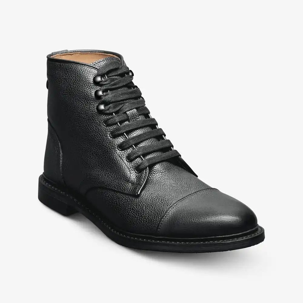 Landon Cap-Toe Boot Black Leather
