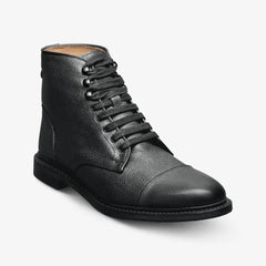 Landon Cap-Toe Boot Black Leather