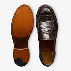 Miller Reserve Penny Loafer Dark Brown Genuine Crocodile