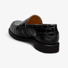 Miller Reserve Penny Loafer Black Genuine Crocodile