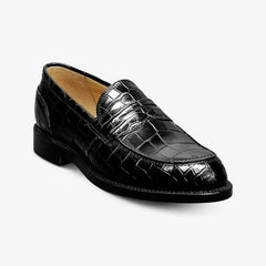 Miller Reserve Penny Loafer Black Genuine Crocodile