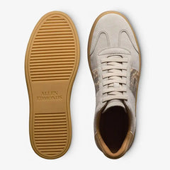 Ludlow Slip-on Stretch-lace Sneaker Dove Grey Suede & Snake Print