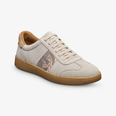 Ludlow Slip-on Stretch-lace Sneaker Dove Grey Suede & Snake Print